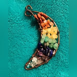 Handmade Chakra Half Moon Necklace